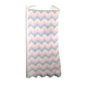 HANDMADE CROCHET AFGAN Baby girl boy pink blue blanket nursery 69 X 40
